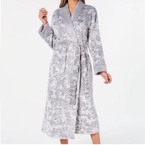 Charter Club Long Plush Scroll-Print Robe size M